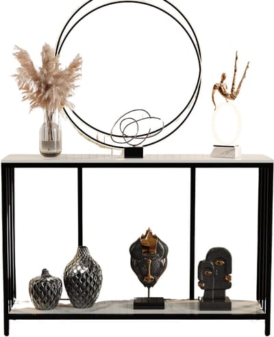 Consoletafel Milano - 2-laags - Haltafel - Wandtafel - Sidetable - 120cm - Marmer look