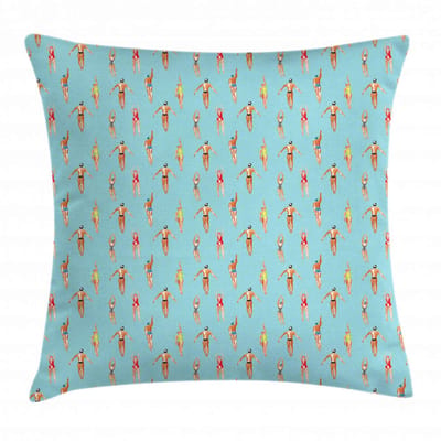 ABAKUHAUS Zomerse Kussenhoes – Decoratieve Kussenhoes – 50x50 cm – Dubbelzijdig bedrukt, rits, veelkleurig