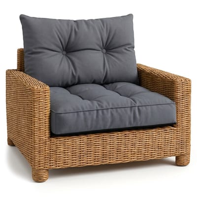 Kussen Lounge Tuinmeubelen - Zitkussen 50x50 cm Rug Rattan Ideaal voor balkon terras loungeset buiten comfort vulling dik duurzaam Grafiet