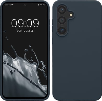 kwmobile telefoonhoesje geschikt voor Samsung Galaxy S24 FE - Hoesje met siliconen coating - Smartphone case in leisteen