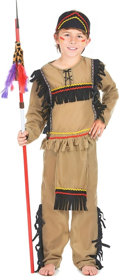 Vegaoo - Indianen kostuum met zwarte franjes voor jongens