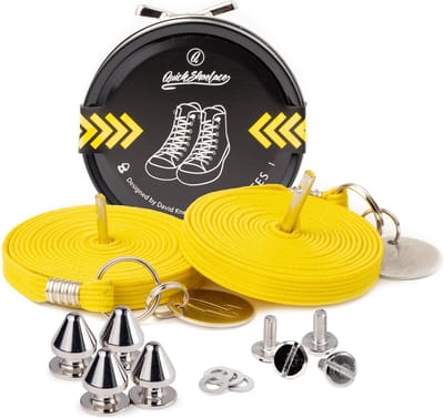 Quick shoelaces - Met één hand veters strikken - Casual Sunshine - Schoenveter met fixatie spikes - Geel