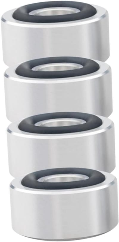 Luidspreker Isolatievoetjes - Schokdemper Matten - Verbeter Geluidskwaliteit - Aluminiumlegering Constructie - 4 Stuks - Zilver