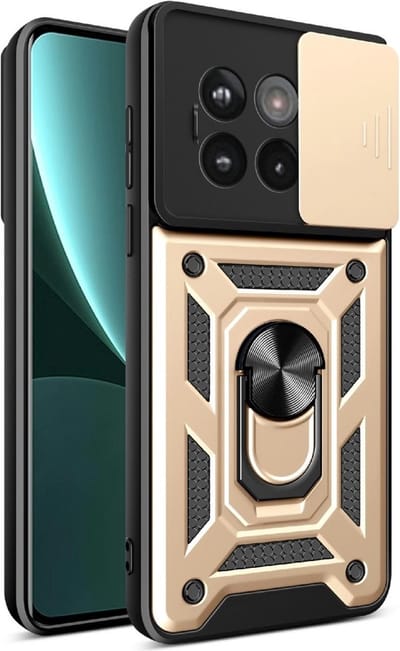 Coverup Hoesje - Geschikt voor OnePlus 13R Hoesje - Coverup Armor Ring Kickstand Back Cover met Camera Shield - Goud