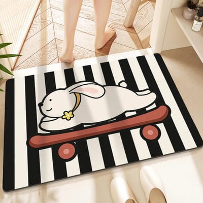 Zachte Diatomeeënaarde Absorberende Antislip Slijtvaste Mat Badkamer Toilet Deurmat Cartoon Hond Badkamer Voetmat 40 * 60CM