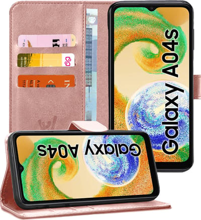 Hoesje geschikt voor Samsung Galaxy A04s / A13 5G - Book Case Kunstleer Pasjeshouder Roségoud