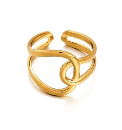 Verstelbare Statement Ring met Lus | Stainless Steel Goud