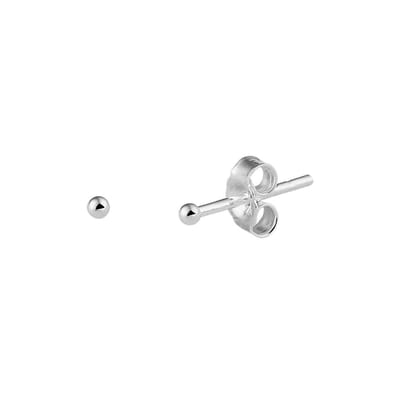YO&NO - Oorbellen - Zilver - Oorknoppen - Bol - 2mm -  Heren - Sieraden Vrouw - Poli - Gerhodineerd - Zilver 925