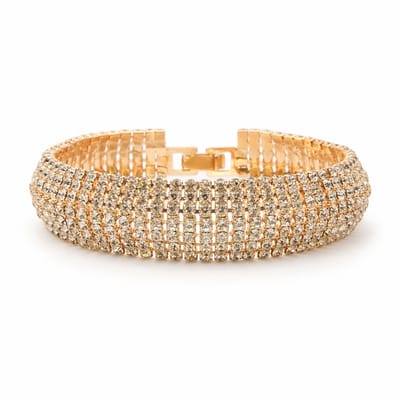 Marama - Ella Glinsterende Dames Armband met Rhinestones – Luxe Look – Hypoallergeen – 19 cm – Goudkleurig