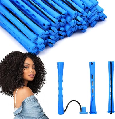 Krulspelden - Haarkrullers - Haar Stijlen - Hittevrij Krullen - 60 Stuks - Blauw