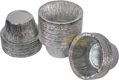 KURTT - 100 Aluminium Cupcake vorm, 120ml 85x39mm - Muffin - Bakvorm - Taart - Gebak - Koekjes - Cake - Chocolade - Herbruikbaar - BPA vrij - Rond