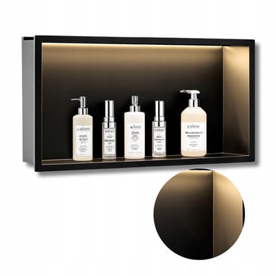 Rea Led - Badkamer Inbouwnis - Zwart - 10X60X30Cm