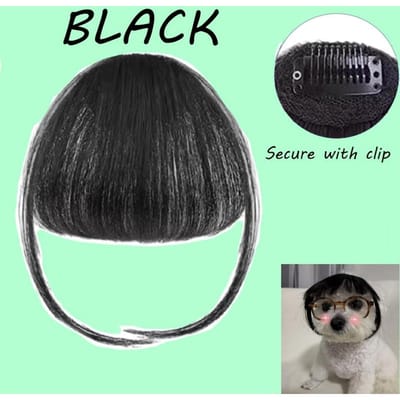 Perruque Adorable pour Animal de Compagnie à Clipser, Facile à Utiliser, Design Noir Moelleux pour Chats & Chiens, Parfait pour le Déguisement & les Séances Photo one-size noir