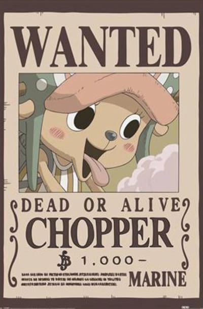 One Piece poster - Chopper - wanted - Tony - Cotton Candy Lover - 61 x 91.5 cm