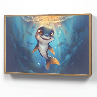 Nachtlampje 90x60 cm - Kinder lamp - Haai - Baby - Oceaan - Shark - Blauw - Tafellamp kinderkamer draadloos - Slaapkamer lampje - Bedlamp kinderen - Kinderlampje - Wandlamp babykamer - Nachtlampjes