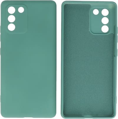 Fashion Backcover Telefoonhoesje - Color Hoesje - Geschikt voor Samsung Galaxy S10 Lite - Donker Groen