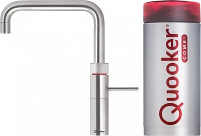 Quooker Fusion Square Kokendwaterkraan met Combi+ Reservoir 22+FSRVS, RVS