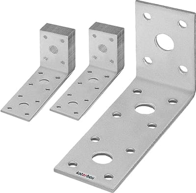 Set van 25 Hoekverbinders van Staal voor Bouw en Meubels - 100 x 50 x 40 mm, Verzinkt en Geschikt voor Zware Belasting
