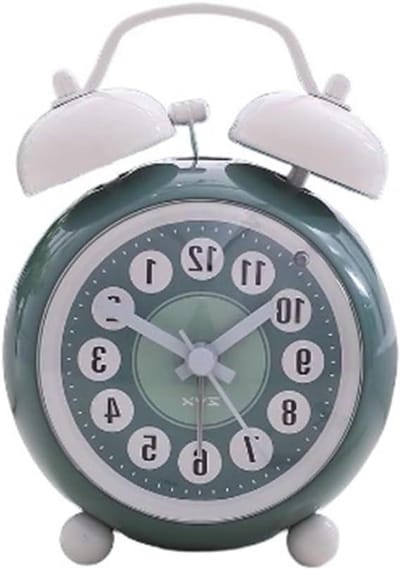 Analoge Wekker - Tafelklokje Nachtkastje - Rustig Wakker Worden - Met Nachtlampje - 9 x 13 cm - Groen