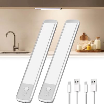 Dimbare LED Kastlamp met Bewegingssensor en USB-C Opladen - 2 Stuks
