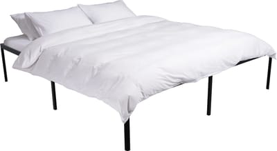 CLP Hamlin Bed - met opbergruimte - met lattenbodem - Robuust bedframe - Bedombouw - Ledikant - Met stoer zwart frame - zwart 200x180x41 cm