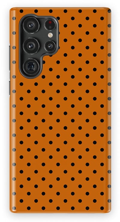 Polka Dots Hoesje Samsung Galaxy S22 Ultra | Geschikt Voor Mag | Stippen Design Backcover Samsung Galaxy S22 Ultra Pumpkin Dots