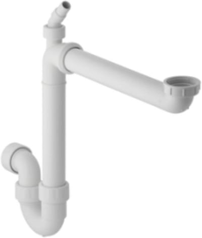 Ruimtebesparende Sifon voor Spoelbak - Universele Aansluiting D40mm Wit