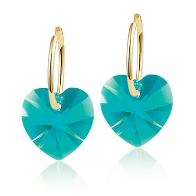 Montebello Oorbellen Alicia HG55 - Swarovski Hart - 925 Zilver Verguld - Ø14mm - 24mm