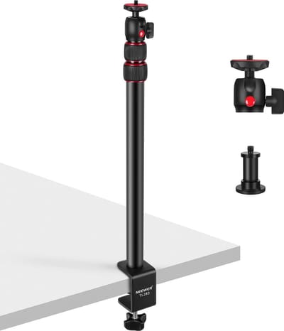 Neewer® - Uitschuifbare Camera Bureauhouder met Balhoofd - Verstelbare Tafel Lichtstatief 17"-40" met 1/4" Schroef en C Klem voor DSLR Camera, Ringlicht, Livestream, Vlog - Maximale Belasting: 3kg, TL283