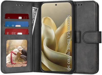 Hoesje geschikt voor Motorola Edge 70 Pro - Techsuit Diary Book Wallet Case - Zwart