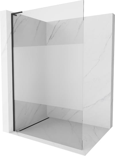 Mexen Kioto L douchewand Walk-in 70 x 200 , transparant/mat, zwart - 800-070-103-70-35
