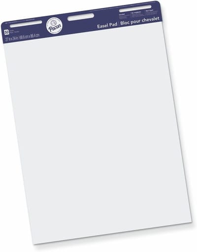 Groot Easel Pad 27x34 Inch - 50 Witte Perforatede Vellen - Ideaal voor Presentaties, Onderwijs & Kantoor
