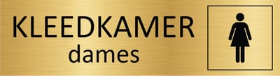 CombiCraft deurbordje Dames kleedkamer in goud met tape - 165 x 45 mm
