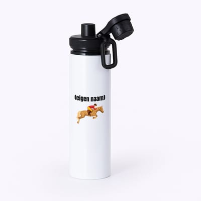 Hacebo® - paardrijden jockey waterfles met draaidop zwart - Paarden - paarden/jockey liefhebbers - iemand die houdt van paarden of jockey - verjaardag - cadeau - kado - water fles - 850ML