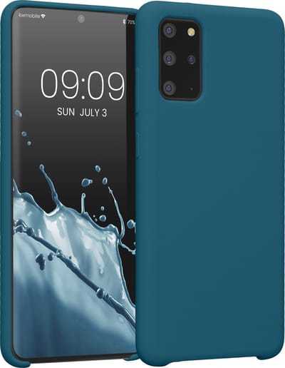 kwmobile telefoonhoesje geschikt voor Samsung Galaxy S20 Plus - Hoesje met siliconen coating - Smartphone case in mat petrol