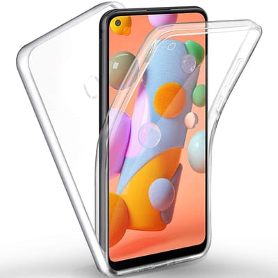 Ntech -Dual TPU Case 360° Hoesje 2 in 1 Case - Hoesje Geschikt Voor Samsung Galaxy A20S Transparant