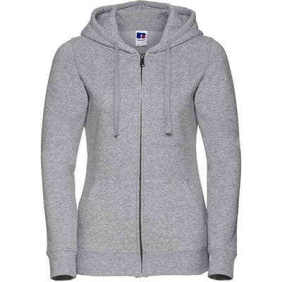 Russell Dames/Dames Authentic Full Zip Hoodie (Licht Oxford Grijs)