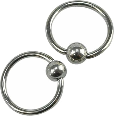 Fako Bijoux® - Ball Closure Piercing - Ring - 8mm - Zilverkleurig - 2 Stuks