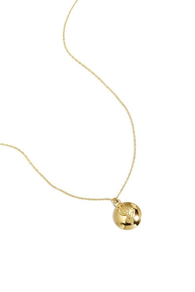 Ketting met roos op bloemhanger
