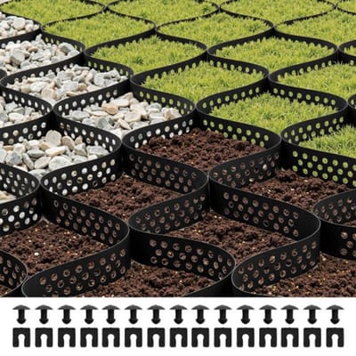 VEVOR Grindrooster, 50 mm diep, gazonrooster 5200 x 2700 mm, grind honingraat HDPE, honingraatrooster, doorlatend geogrid voor opritstabilisatie, voor tuin, terras, looppad, camperparkeerplaats