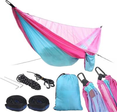 Kampeerhangmat - Hangmat met net - Ontspannen buiten - Inclusief muskietennet - 290 x 140 cm - Type 1