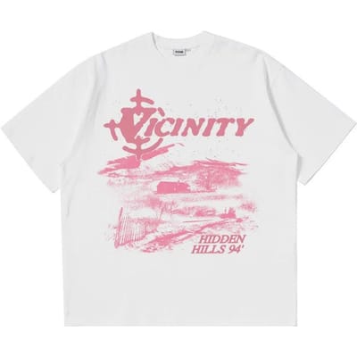 T-shirt Wit Korte mouw Bedrukt T-shirt 3XL pink