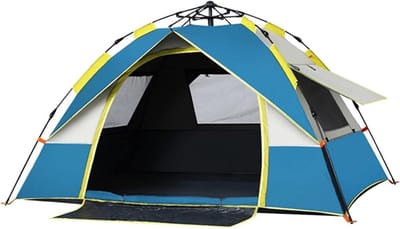 Pop-Up Tent - Automatische Tent - Kamperen Strand - Waterdicht UV-bescherming - 3-4 Personen - Blauw