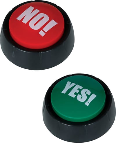 FIESTAS GUIRCA, S.L. - 2 Buzzers Yes No drankspel 9 cm
