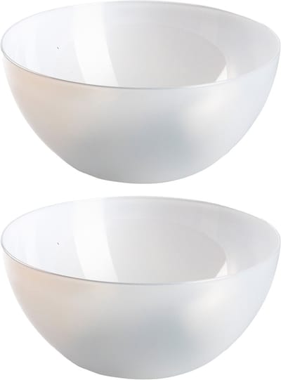 Plasticforte Serveerschaal - 2x stuks - saladeschaal - D23 x H10 cm - kunststof - transparant - 3000 ml - voedsel