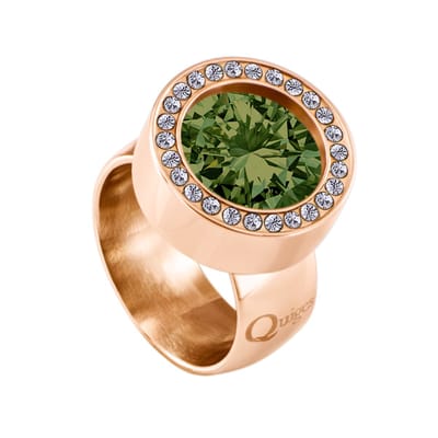 Quiges RVS Schroefsysteem Zirkonia Ring Rosegoudkleurig 20mm met Verwisselbare 12mm Mini Munt - SLSRS49620