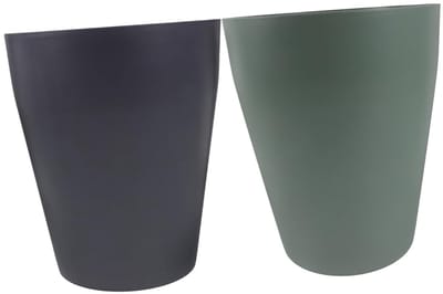 Prullenbak Set - Afvalbakken Vuilnisemmer - Keuken Badkamer Kantoor - Ruimtebesparend Ovaal Design - 23x19.5x13cm - Diverse Kleuren