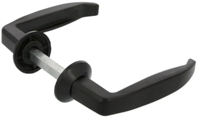 Set aluminium deurkrukken met rozet - 105 x 45 mm - Geschikt voor deurdikte 55-70 mm - Zwart