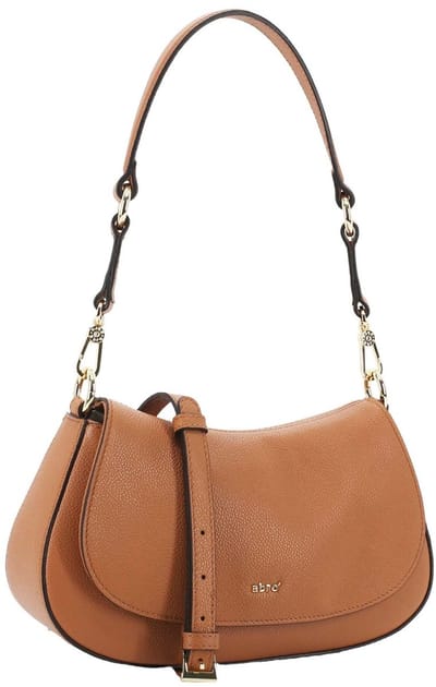 abro schoudertas Leather Erson Shoulderbag Lya Cuoio bruine