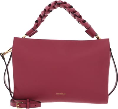 COCCINELLE Leren Handtas Schoudertas Boheme Grana Double Hand Bag Rosewood / Brandy (rood)paars